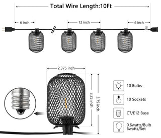 Safavieh Jepsen Led Outdoor String Lights Black