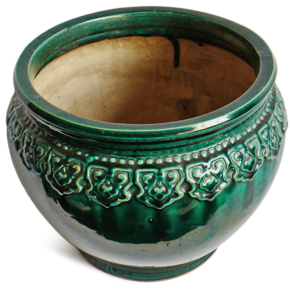 Consigned Green Vietnam Ceramic Pot