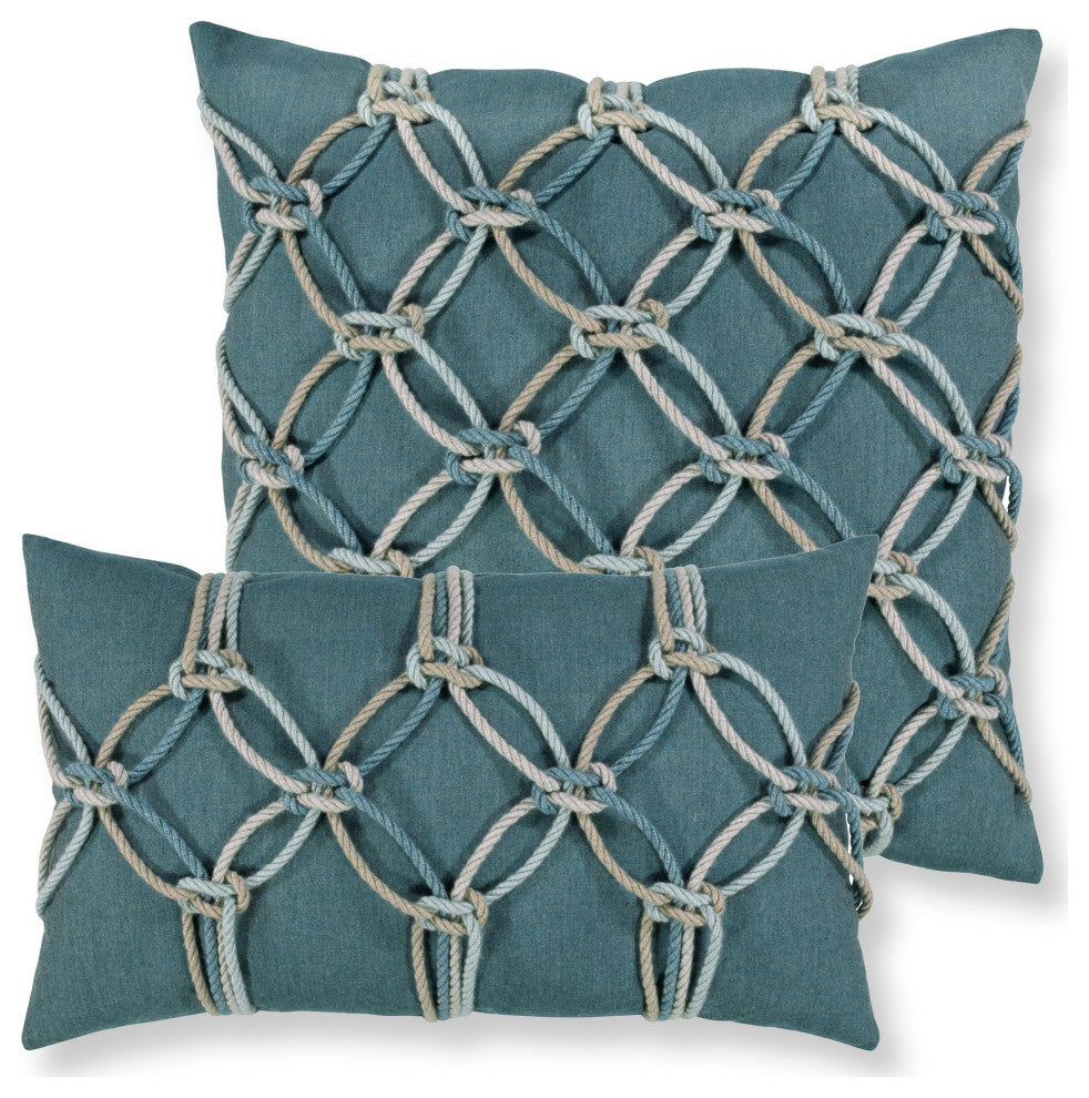 Lagoon Rope Lumbar Indoor/Outdoor Performance Pillow, 12"x20"