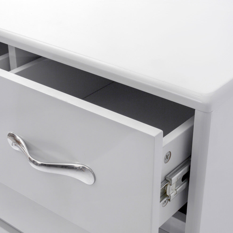 6 Drawer Side Table, Gray