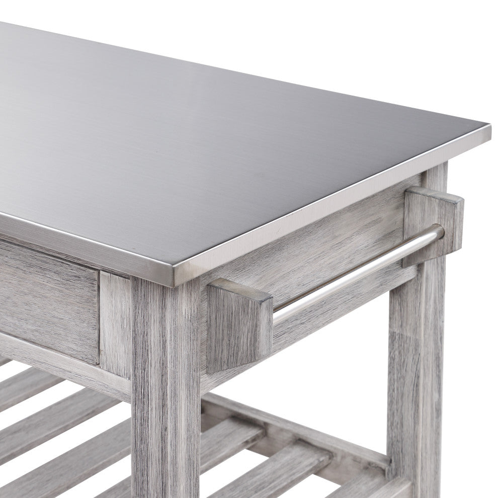 Sonoma Kitchen Cart, Storm Gray Wire-Brush