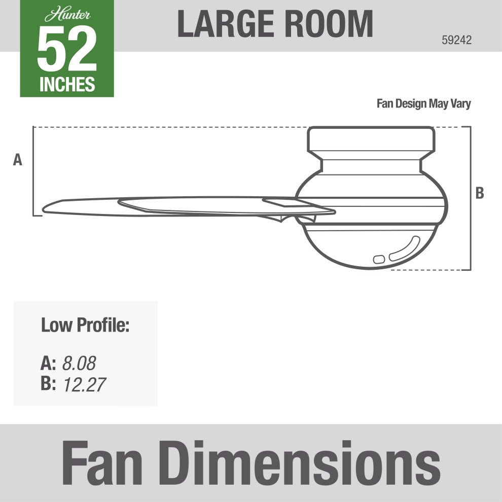 Hunter Fan Company 52" Dempsey LP Fresh White Ceiling Fan With Light and Remote