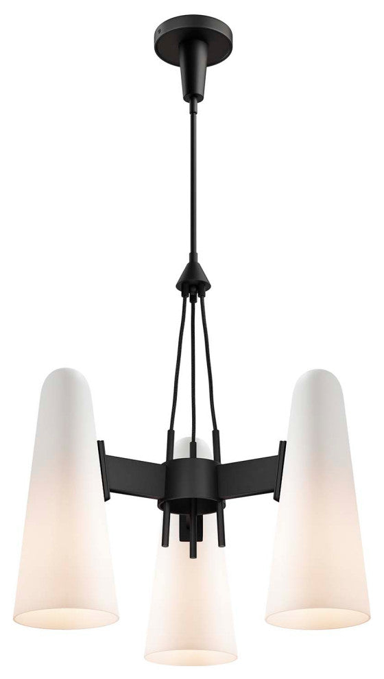 Beacon 3-Light Pendant Light, Opal Black