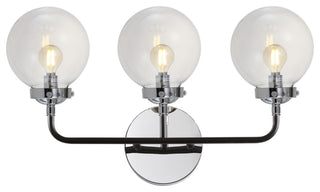 Caleb 1-Light Brass Wall Sconce, Chrome/Black, 3 - Light(s)