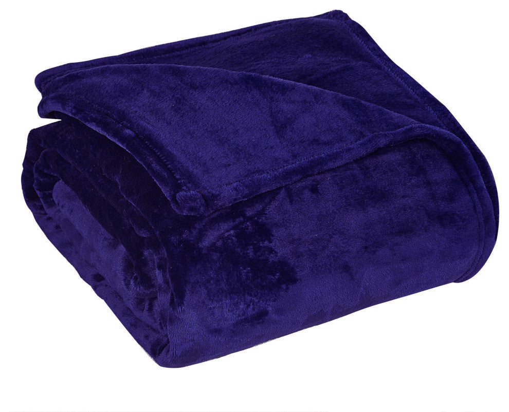 Christmas Solid Flannel Fleece Blanket, Blue, Twin