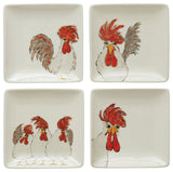 Stoneware Plate With Chicken, 4-Piece Set