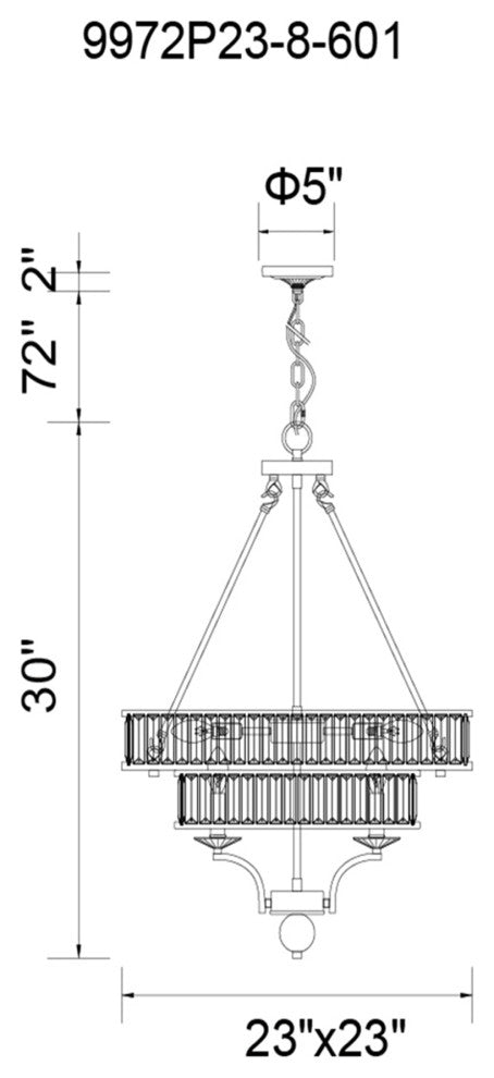 Shalia 8 Light Chandelier With Black Finish
