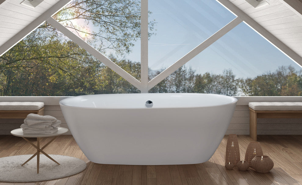 Grace 67"x32" Side Drain Free Standing Soaker Tub Only