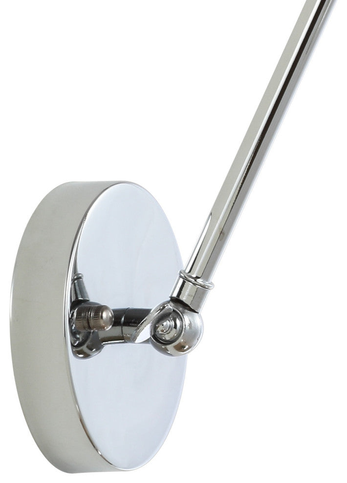 Rover Adjustable Classic Glam Arm Metal LED Wall Sconce, Chrome, Set of 2