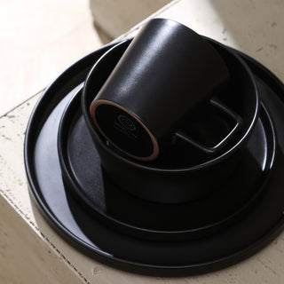 Stone Lain Celina Stoneware 32 Piece Dinnerware Set, Black Matte