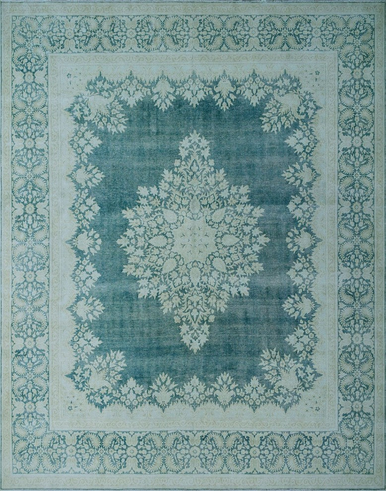 Fine Vintage Distressed Tinsley Blue Rug 9''10"x12''10"