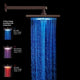 Bronze Finish Square LED Rainfall Shower Head, 16"