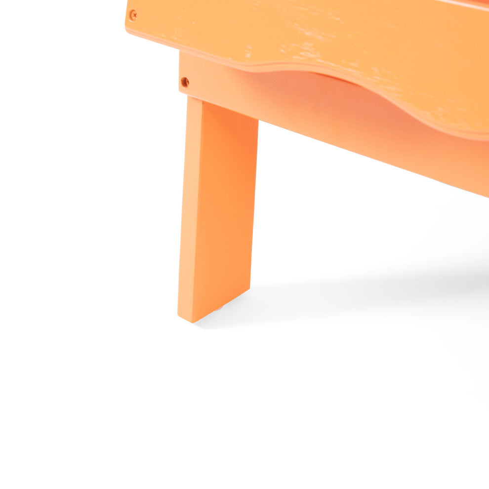 Cartagena Outdoor Acacia Wood Adirondack Chair, Tangerine