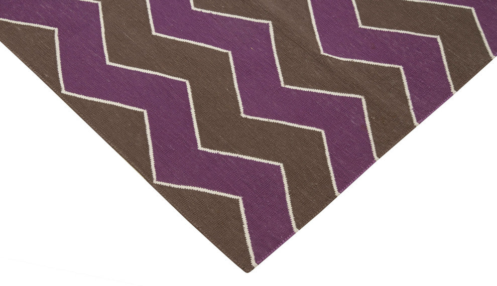 Rug N Carpet - Handmade Wool 3' 7'' x 5' 5'' Modern Design Dhurrie Kilim Rug