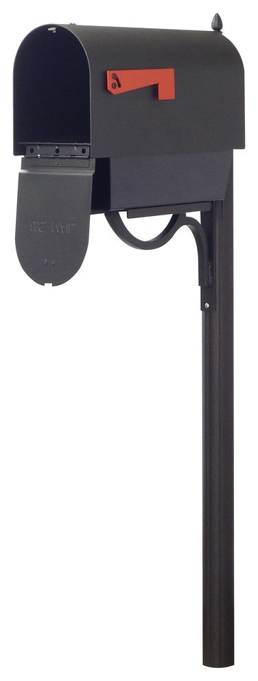 Titan Aluminum Curbside Mailbox With Paper Tube and Richland Mailbox Post