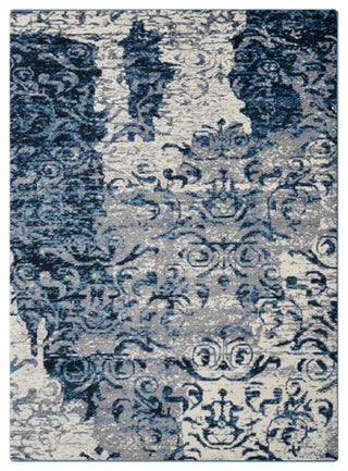 MACHINE MADE HEATSET POLYPROPYLENE AREA RUGS -Blue Color,Abstract Design, [Rectangle] 4'4''x6'4''