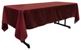 LA Linen Polyester Poplin Rectangular Tablecloth, 60"x126", Burgundy