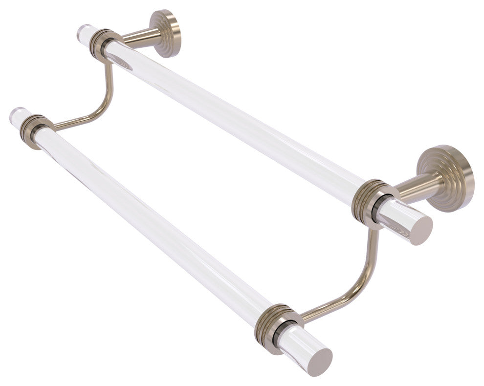 Pacific Beach 24" Double Towel Bar with Dotted Accents, Antique Pewter