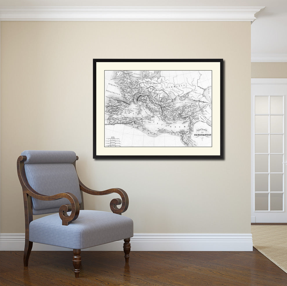 Contantin Empire Vintage B&W Map Canvas Print, 16"x21"