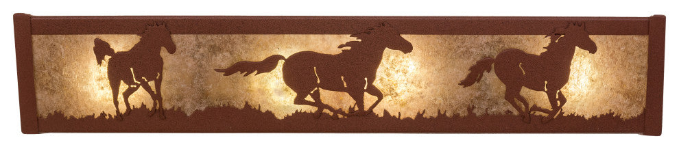 24 Wide Running Horses Vanity Light
