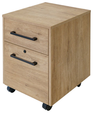 Modern Two Drawer Wood Laminate File Cabinet, Fully Assembled, Light Brown