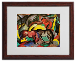 'Three Horses, 1912' Matted Framed Canvas Art by Franz Marc