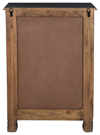 Delaney Carved 1 Door Nightstand, Distressed Black, Right