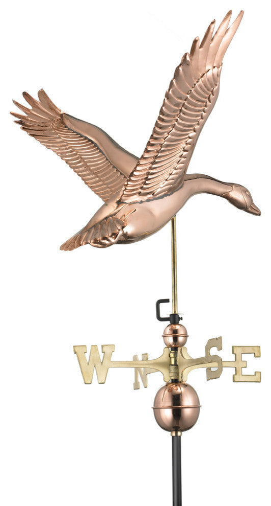 Feathered Goose Weathervane, Pure Copper
