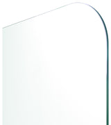 34"x58.25" Frameless Bathtub Shower Door Single Fixed Panel Radius, Satin Brass