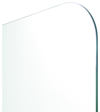 34"x58.25" Frameless Bathtub Shower Door Single Fixed Panel Radius, Satin Brass