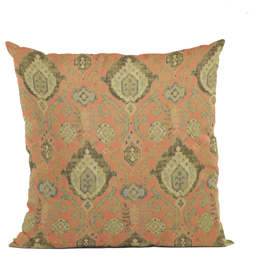 Terracotta Romero Woven Luxury Throw Pillow, Double sided 20"x26" Standard