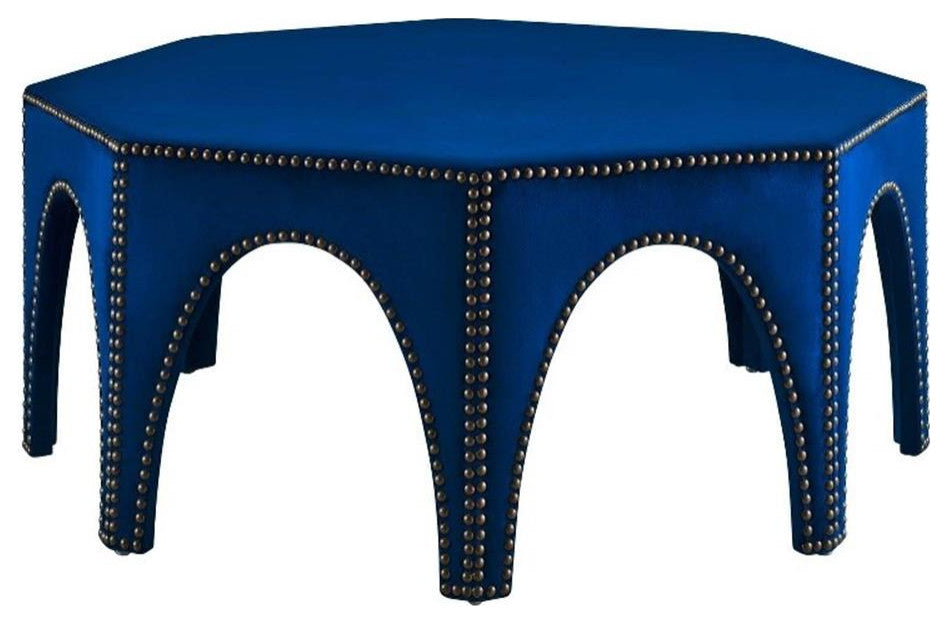 Victory Performance Velvet Ottoman, Navy