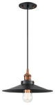 Matteo Lighting C46112AGBK One Light Pendant, Aged Gold Brass Finish