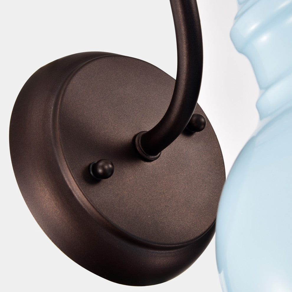 Ironclad Industrial 1 Light Oil Rubbed Bronze Indoor Wall Sconce 8" Wide