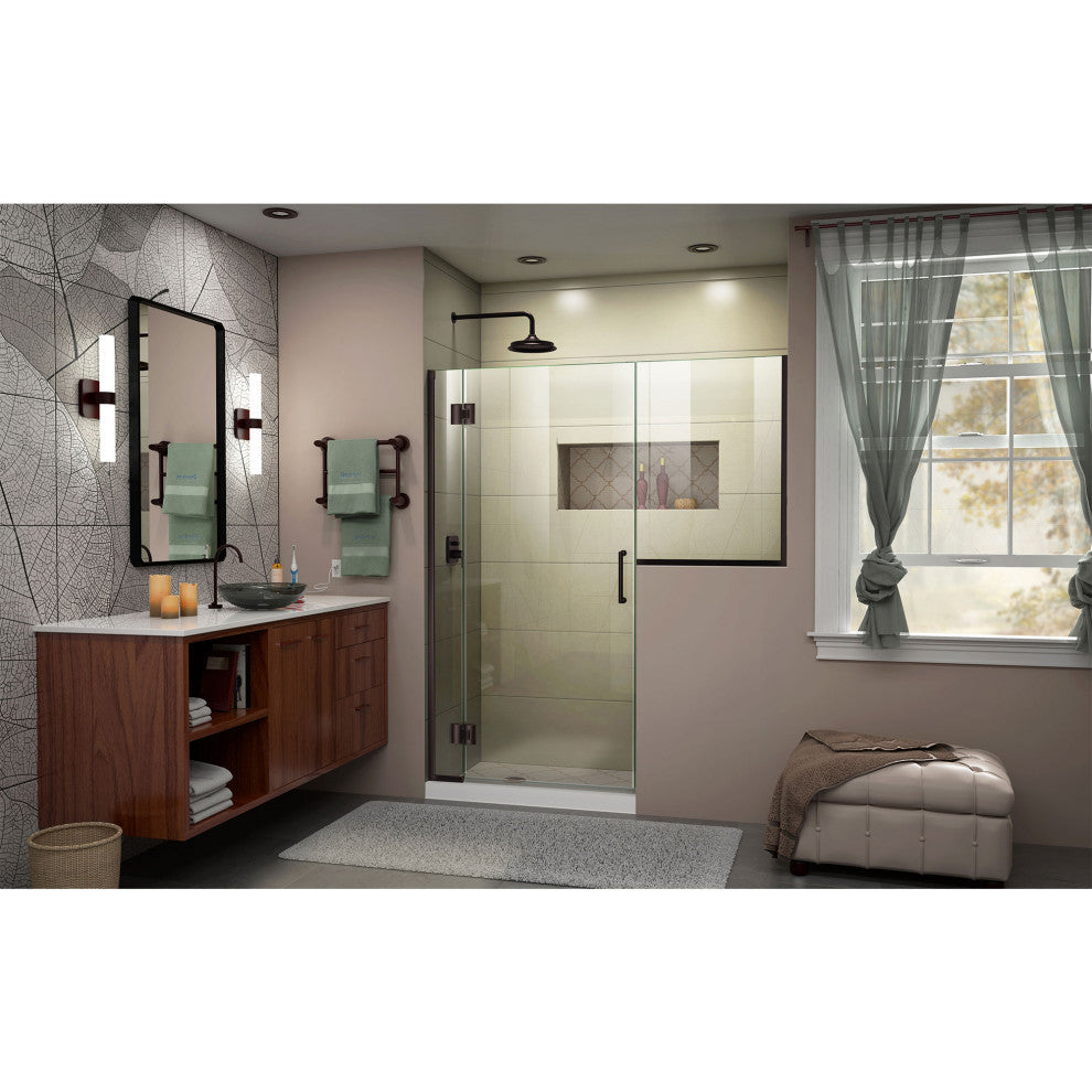Unidoor-X 66-66 1/2x72 Hinged Shower Door Oil Rubbed Bronze, D1243634-06
