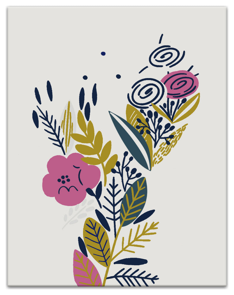 Funky Multi-Color Floral II 11x14 Canvas Wall Art