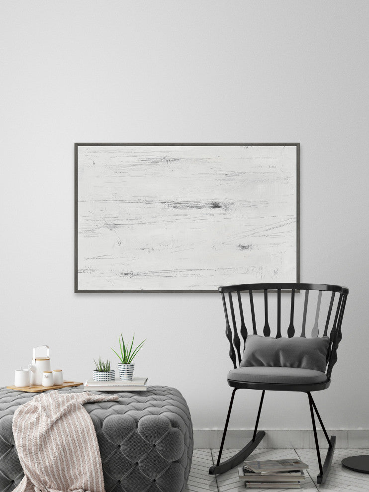 "Light Snow" Floater Framed Painting Print on Canvas, 60x40