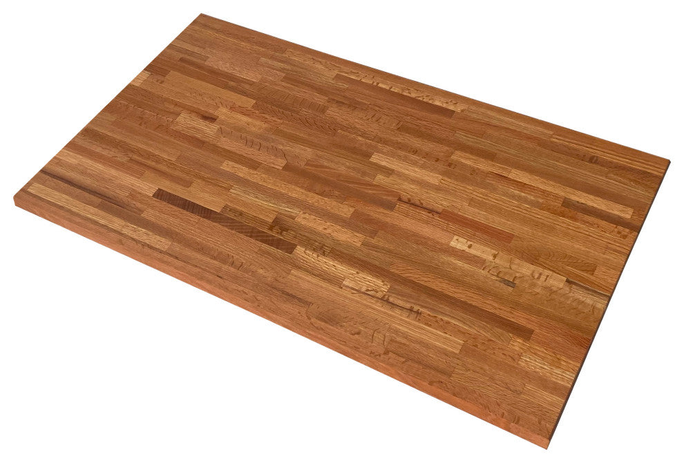 26" Deep Edge Grain Butcher Block Countertop 1.5" Thick, Red Oak, 26" X 50"