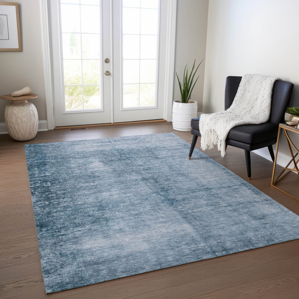 Machine Washable Indoor/Outdoor Chantille ACN1884 Denim 5' x 7'6" Rug