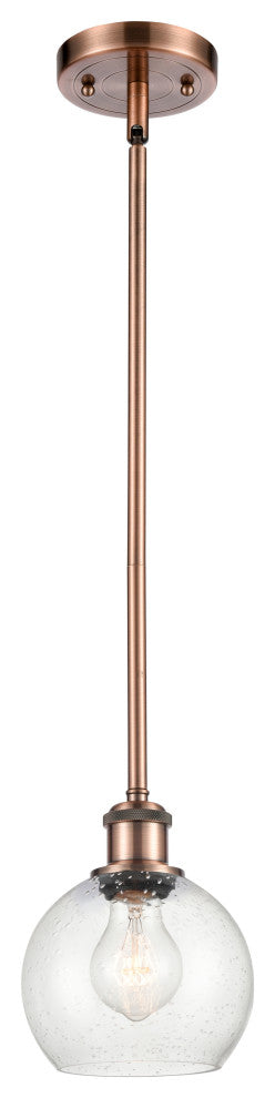 Innovations 516-1S-AC-G124-6 1-Light Mini Pendant, Antique Copper