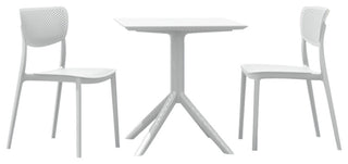 Lucy Outdoor Bistro 3-Piece Set With 27" Table Top White