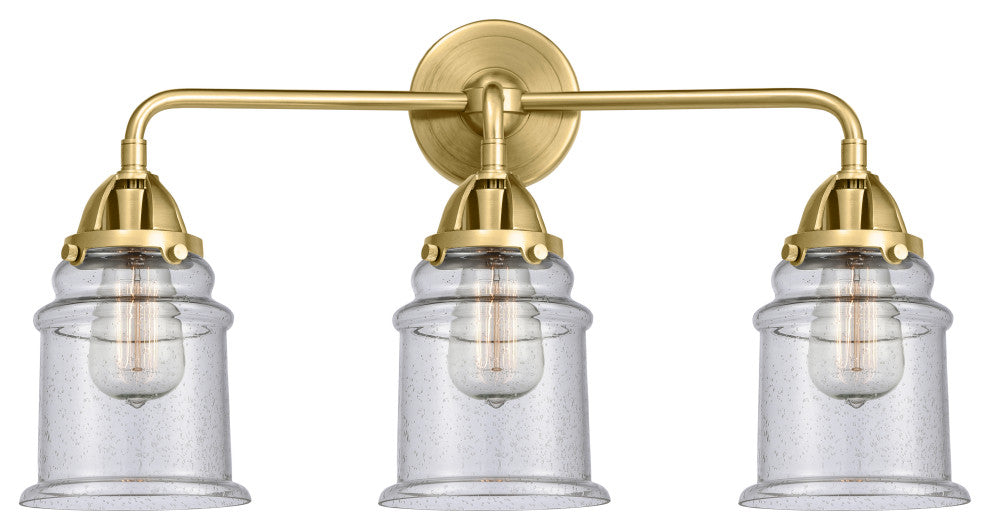Innovations 288-3W-SG-G184-LED Canton 3 Light Vanity Light, Satin Gold