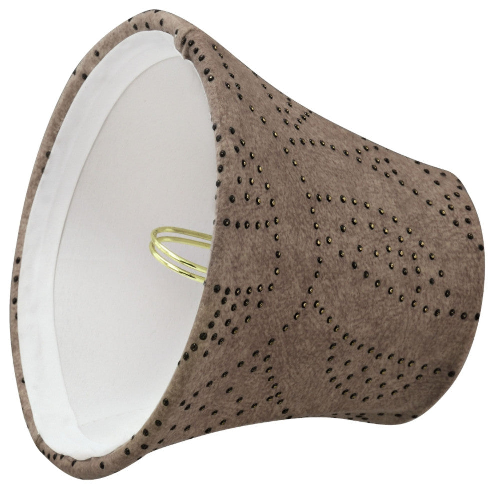30276-9 Small Bell  Chandelier Clip On Lamp Shade Brown 3"x5"x4"