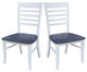 Set of Two Roma Ladderback Chairs, White/Heather Gray