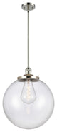 Beacon Pendant, Polished Nickel, Clear