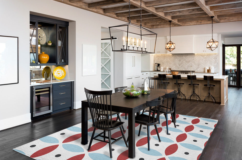 Geometric Spring Chenille Rug, Ligonberry Red, 8'x10'