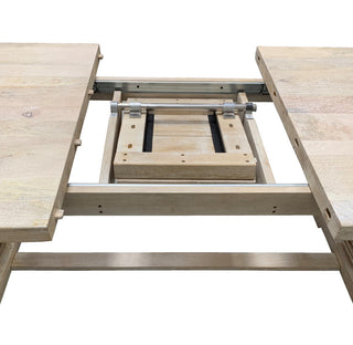 Benedict Extension Dining Table in Mango Solid Wood with White Wash Finish