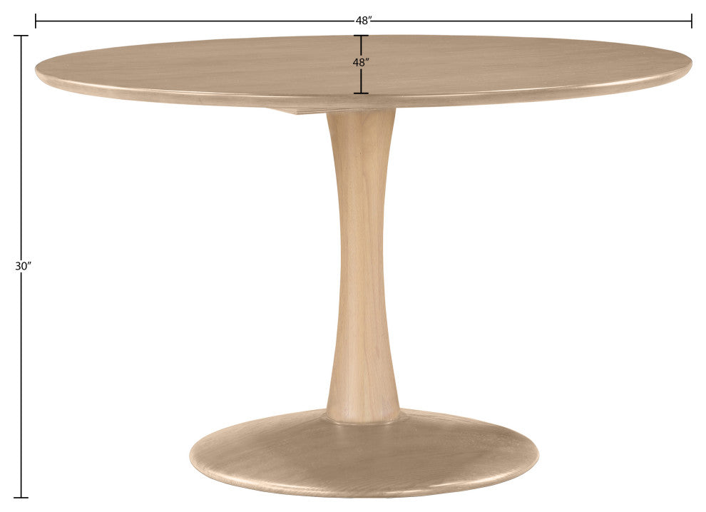 Holly Dining Table, Natural, 48" Diameter