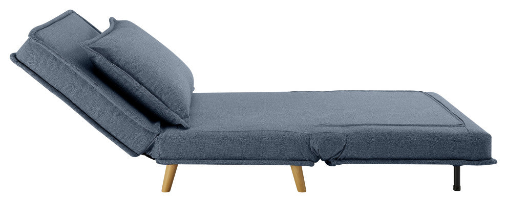 Modern Fabric Upholstered Convertible Sofa Bed Folding Sleeper Chair, Blue