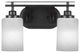 Odyssey 2 Light Bath Bar In Matte Black Finish With 4" White Marble Glass
